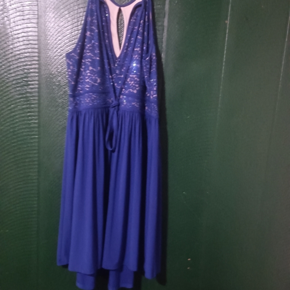 Night Way Collections Royal Blue Lace Midi Dress